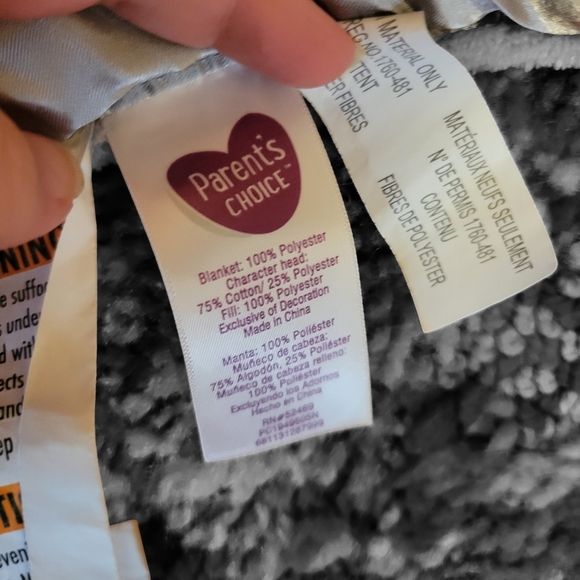 Parents Choice Large Gray Elephant Baby Lovey Clouds Security Blanket Satin Edge - Picture 4 of 6